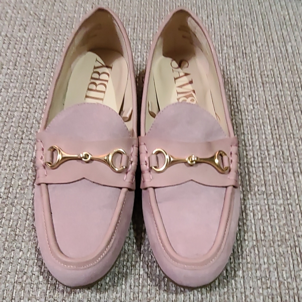 Sam & Libby Pink Suede Horsebit Loafers